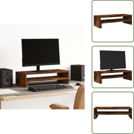 vidaXL Monitorständer Räuchereiche 54x22x15 cm Holzwerkstoff