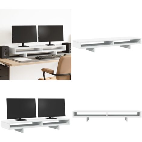 vidaXL Monitorständer Weiß 100x27x15 cm Holzwerkstoff