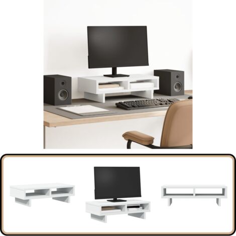vidaXL Monitorständer Weiß 50x27x15 cm Holzwerkstoff
