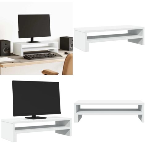 vidaXL Monitorständer Weiß 54x22x15 cm Holzwerkstoff