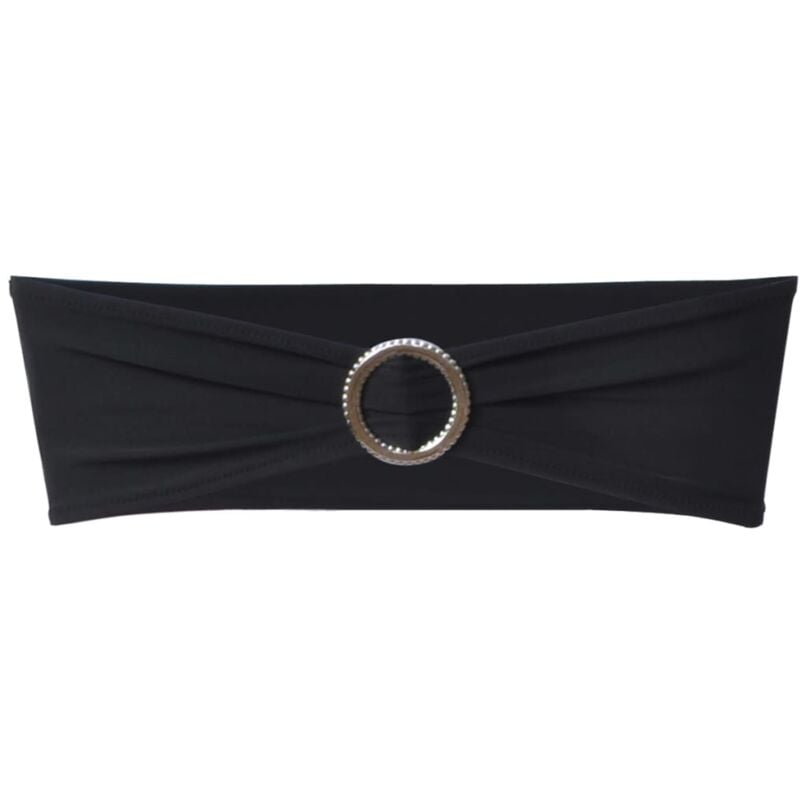 

vidaXL Moño Decorativo Elástico para Sillas con Hebilla 25 Unidades Negro - Negro
