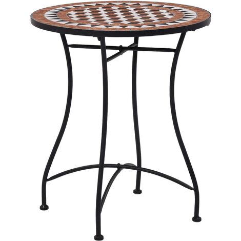 vidaXL Mosaic Bistro Table Brown 60cm Ceramic