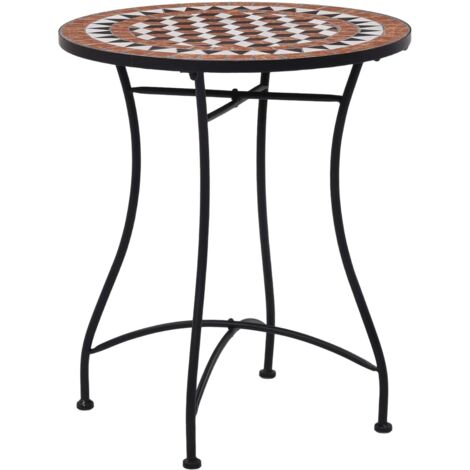 vidaXL Mosaic Bistro Table Brown 60cm Ceramic