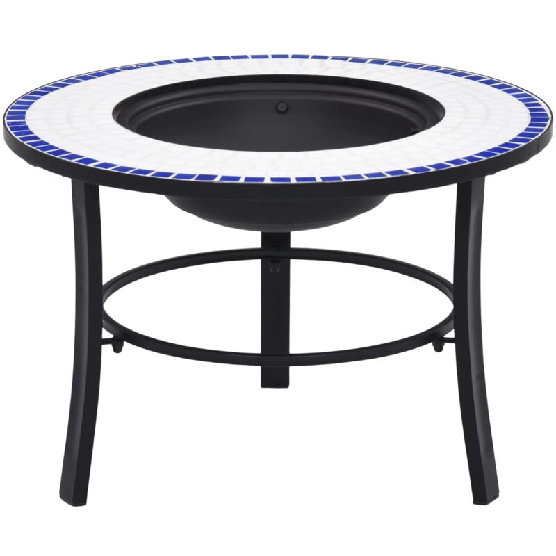 Feuerstelle Mosaik Keramik Blau Und Weiß 68 Cm Vidaxl