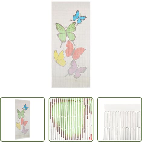 vidaXL Mosche -  Tenda Antimosche per Porte in Bambù 90x200 cm