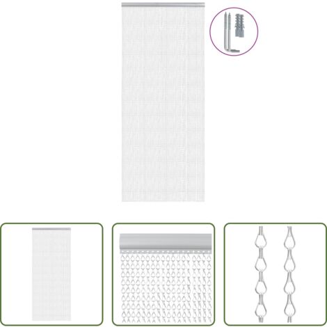 vidaXL Mosquitera aluminio -  Mosquitera de cadena para puerta aluminio 90x200 cm
