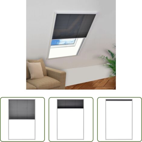 vidaXL Mosquitera aluminio -  Mosquitera plisada para ventanas aluminio 80x120cm