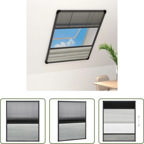 vidaXL Mosquitera contra el sol -  Mosquitera plisada para ventanas contra el sol aluminio 60x80cm