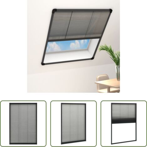 vidaXL Mosquitera de aluminio -  Mosquitera plisada para ventanas aluminio antracita 80x160cm