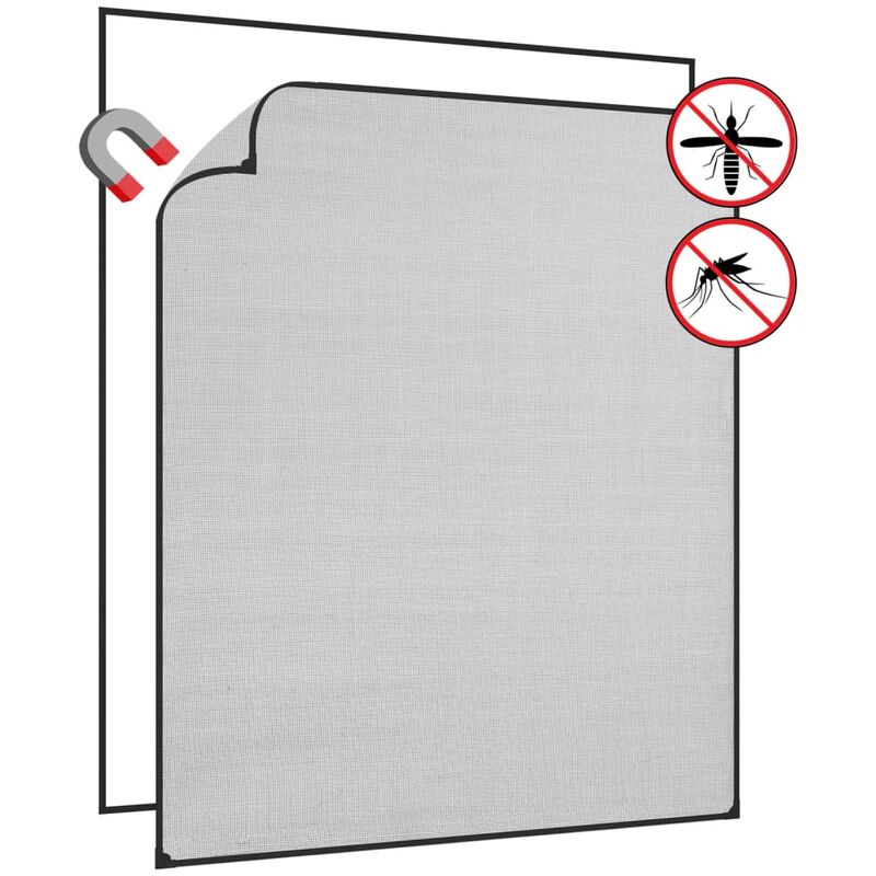 

vidaXL Mosquitera magnética ventanas antracita fibra vidrio 130x150 cm - Antracita