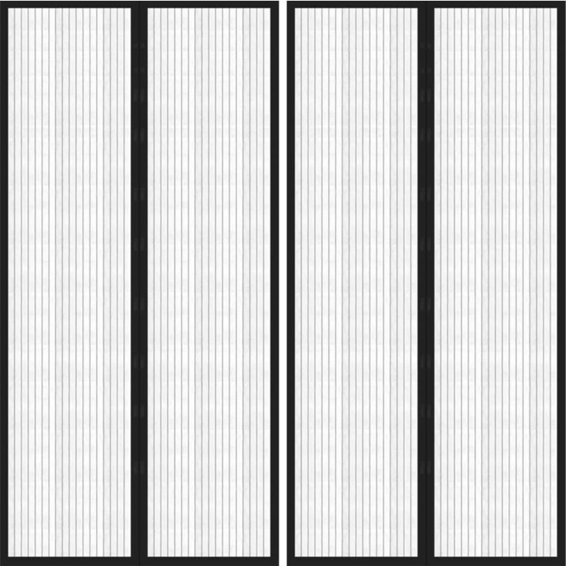 

vidaXL Mosquitera para puerta 2 uds bloque magnético negro 220x100 cm - Negro