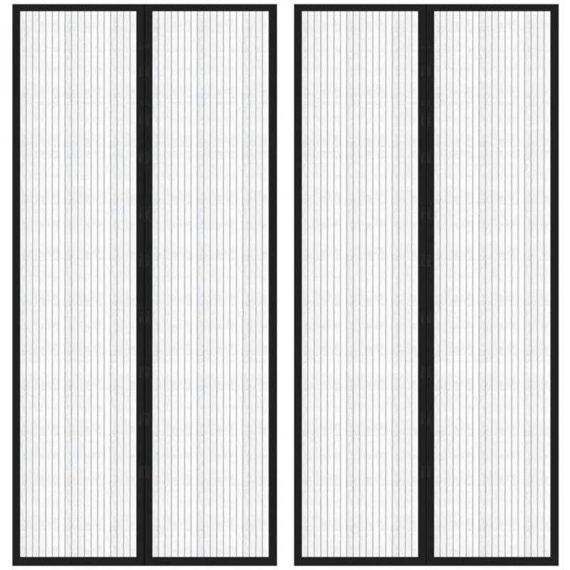 

vidaXL Mosquitera para puerta 2 uds bloque magnético negro 220x110 cm - Negro