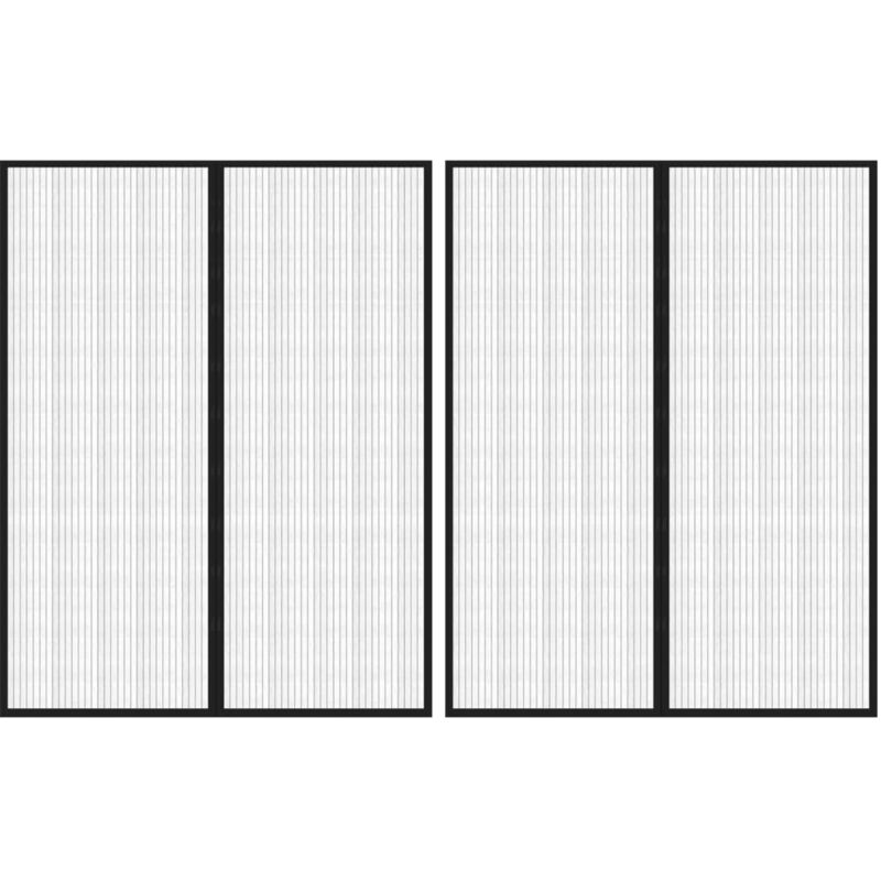 

vidaXL Mosquitera para puerta 2 uds bloque magnético negro 230 x160 cm - Negro