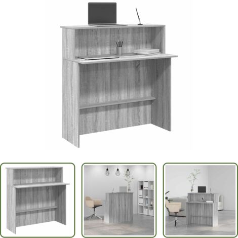 vidaXL Mostrador de caja -  Mostrador de recepción sonoma gris 100x50x103,5 cm