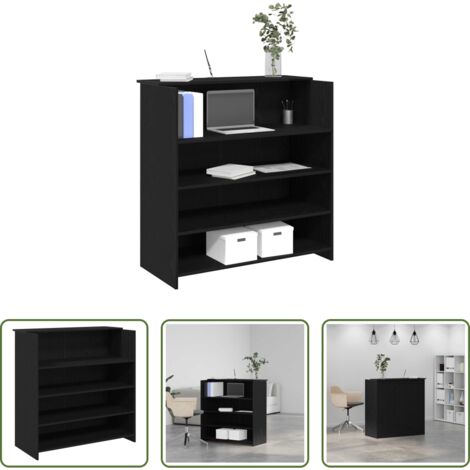vidaXL Mostrador de oficina -  Escritorio de recepción roble negro 100x50x103,5 cm madera de ingeniería