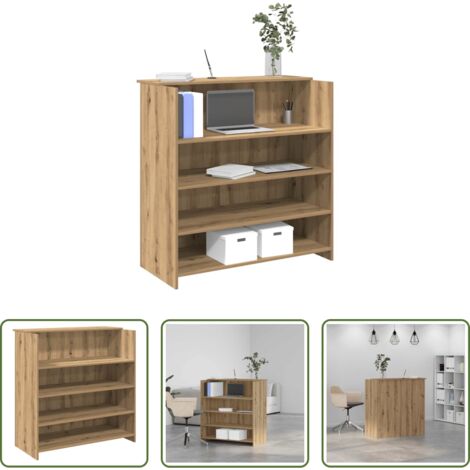 vidaXL Mostrador de recepción roble -  Mostrador de recepción roble artisian 100x50x103,5 cm