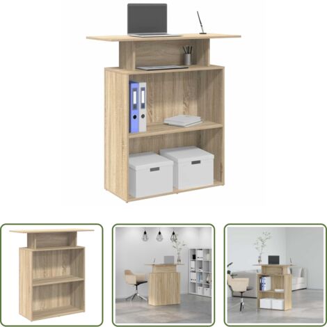vidaXL Mostrador integrado -  Mostrador de recepción Roble Sonoma 100x40x104 cm Madera de ingeniería