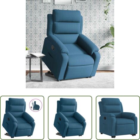 vidaXL Motor eléctrico -  Sillón reclinable elevable de terciopelo azul