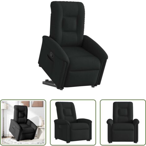 vidaXL Motor eléctrico -  Sillón reclinable elevable tela negro