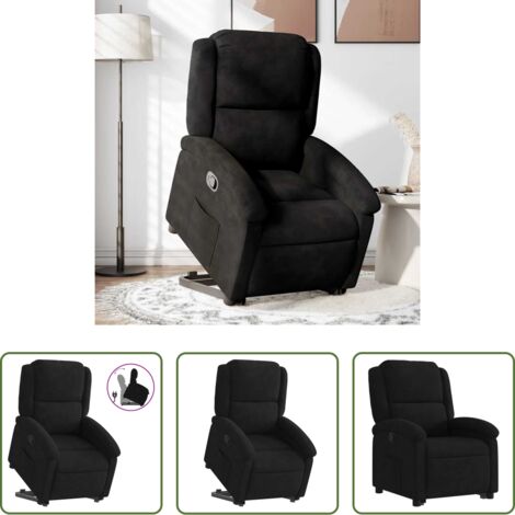 vidaXL Motor eléctrico -  Sillón reclinable elevable terciopelo negro