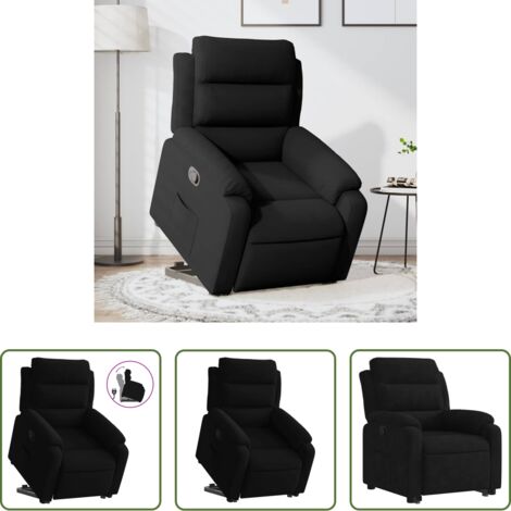 vidaXL Motor eléctrico -  Sillón reclinable elevable terciopelo negro