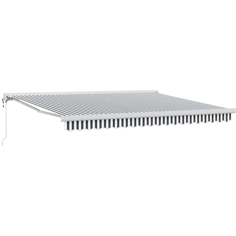 Vidaxl - Retractable Awning Anthracite And White 4x3 M Fabric&aluminium