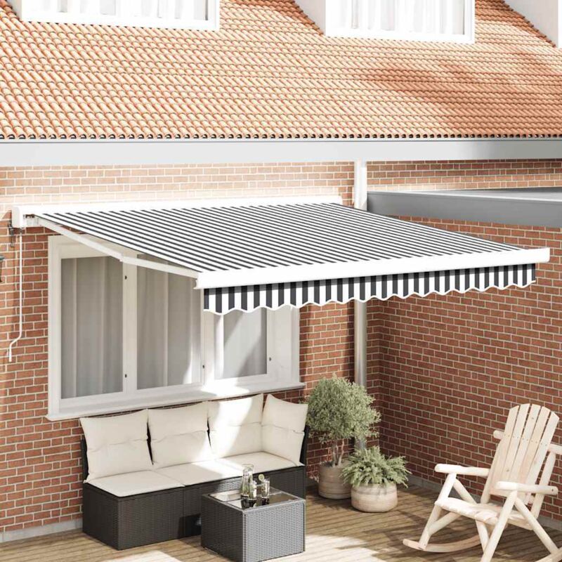 Vidaxl - Retractable Awning Anthracite And White 3x2.5 M Fabric&aluminium