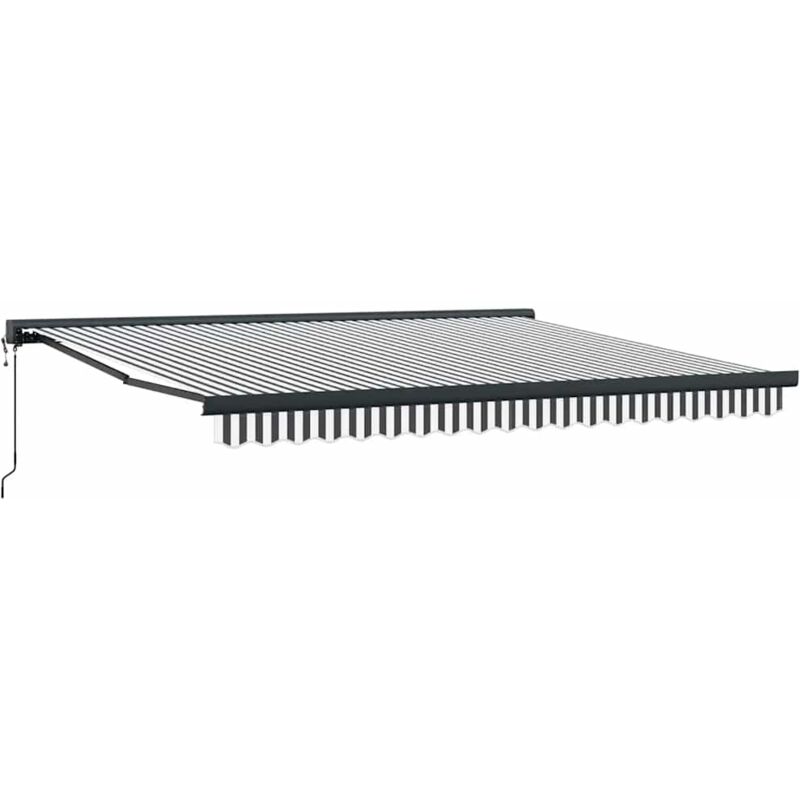 Vidaxl - Retractable Awning Anthracite And White 4x3 M Fabric&aluminium