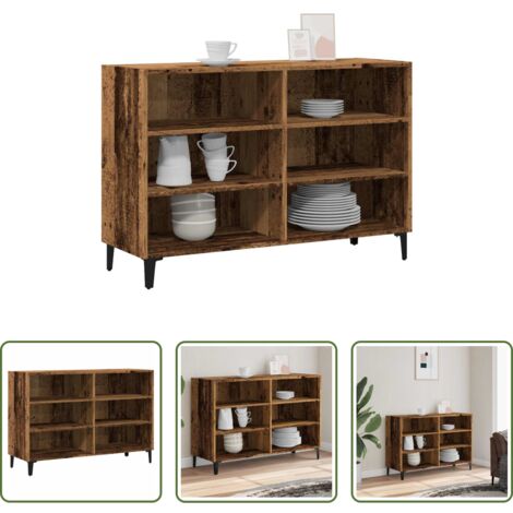 vidaXL Mueble auxiliar -  Aparador de madera ingeniería madera envejecida 103,5x35x70 cm