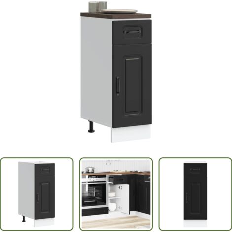 vidaXL Mueble bajo cocina -  Mueble bajo de cocina Kalmar madera de ingeniería negra