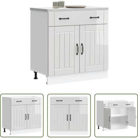 vidaXL Mueble bajo cocina -  Mueble bajo de cocina Lucca blanca de alto brillo