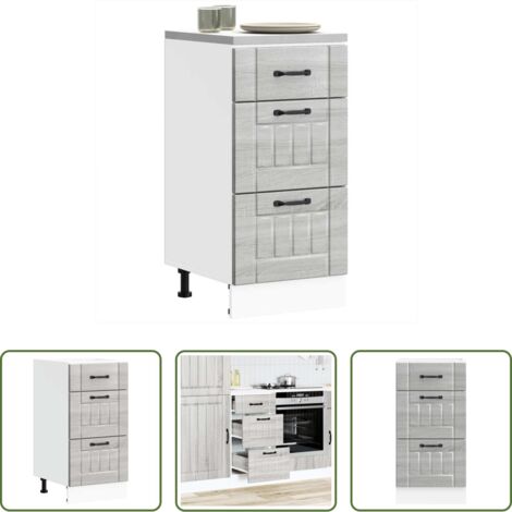 vidaXL Mueble bajo cocina -  Mueble bajo de cocina Lucca madera contrachapada gris sonoma
