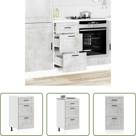 vidaXL Mueble bajo cocina -  Mueble bajo de cocina porto gris cemento madera reconstituida