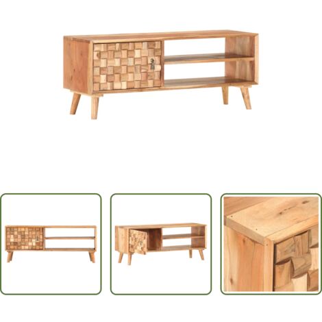vidaXL Mueble bajo -  Mueble para TV de madera maciza de acacia 100x30x40 cm