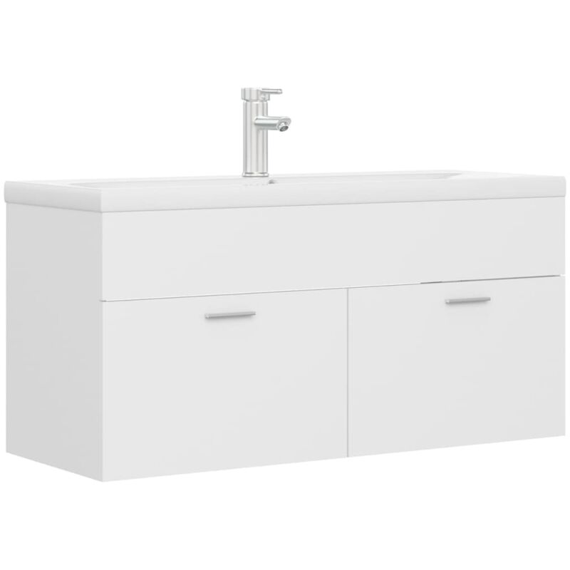 

Mueble con lavabo aglomerado blanco - Blanco - Vidaxl