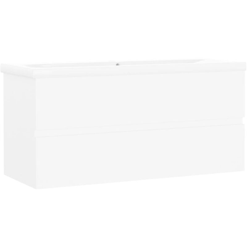 

Mueble con lavabo aglomerado blanco - Blanco - Vidaxl