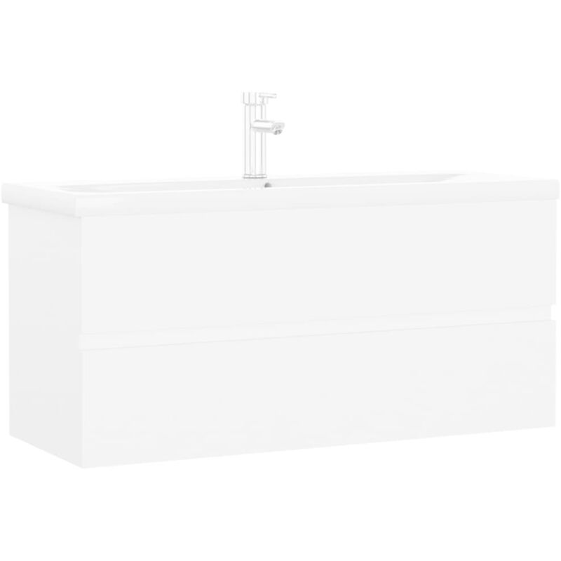 

Mueble con lavabo aglomerado blanco - Blanco - Vidaxl