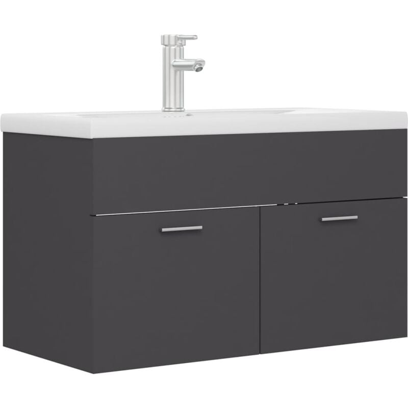 

Mueble con lavabo aglomerado gris - Gris - Vidaxl