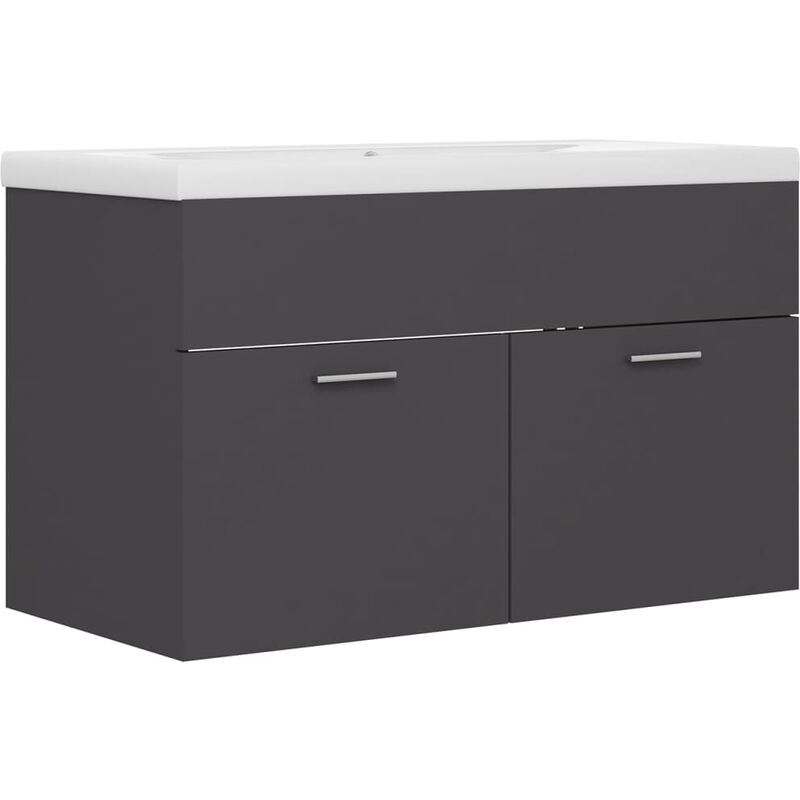 

Mueble con lavabo aglomerado gris - Gris - Vidaxl
