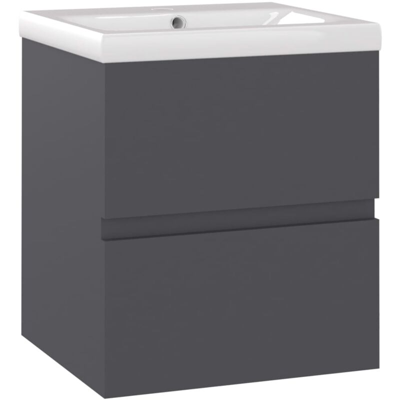 

Mueble con lavabo aglomerado gris - Gris - Vidaxl