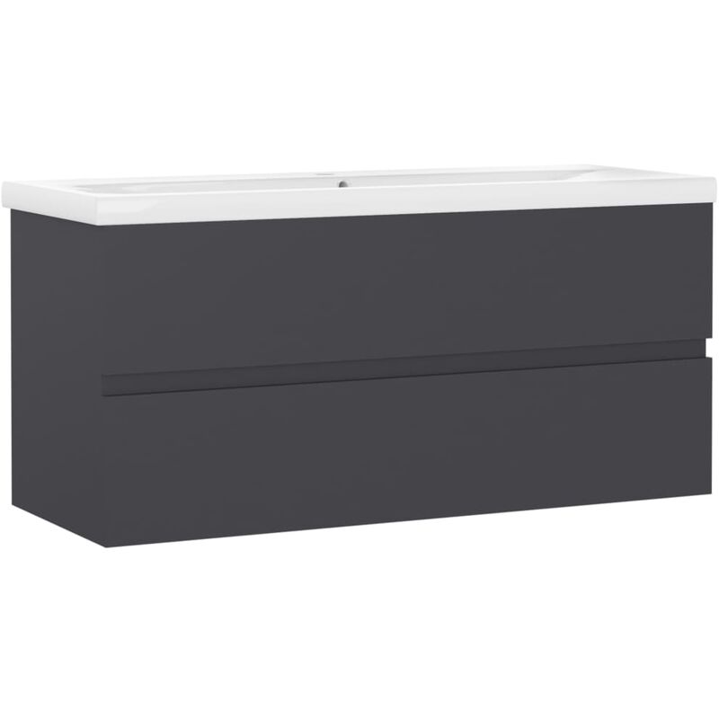 

Mueble con lavabo aglomerado gris - Gris - Vidaxl