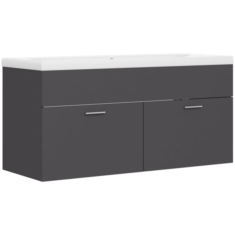 

vidaXL Mueble con lavabo aglomerado gris - Gris