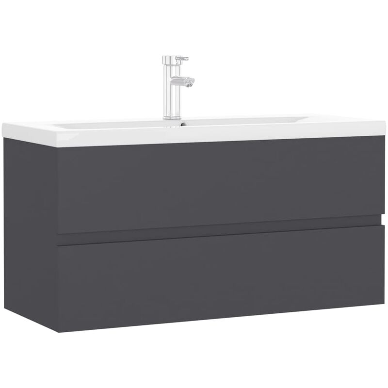 

Mueble con lavabo aglomerado gris - Gris - Vidaxl