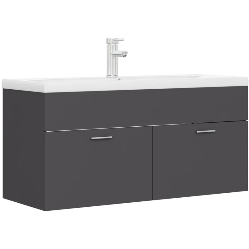 

Mueble con lavabo aglomerado gris - Gris - Vidaxl