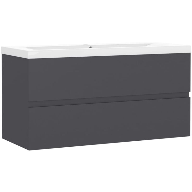

Mueble con lavabo aglomerado gris - Gris - Vidaxl