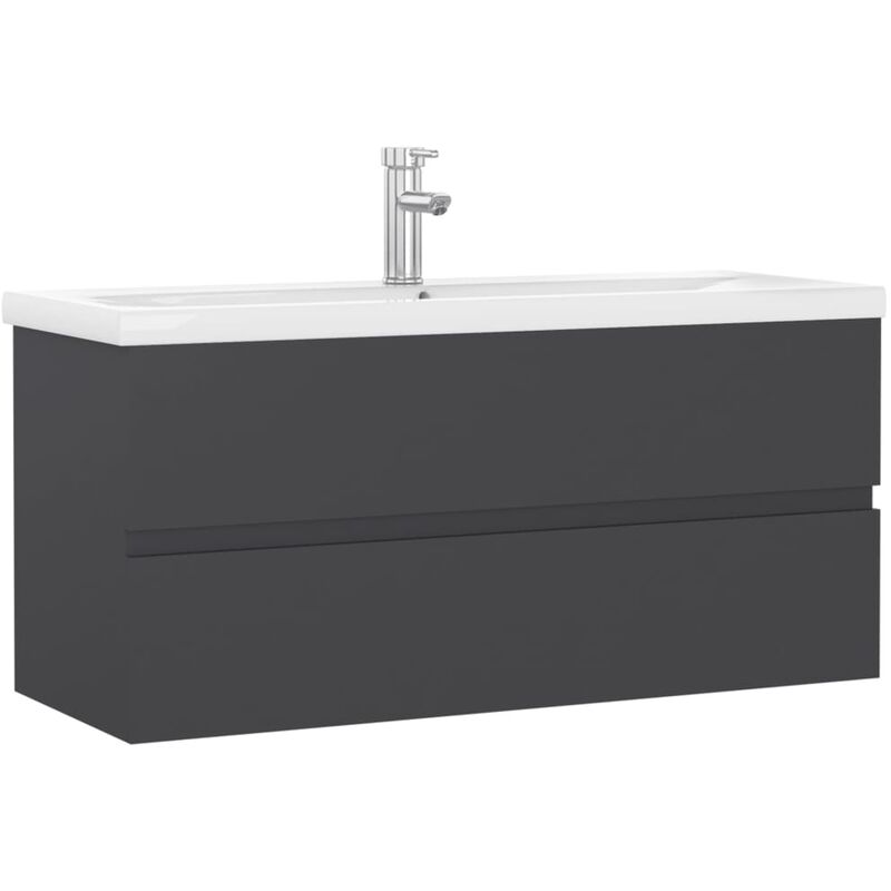 

Mueble con lavabo aglomerado gris - Gris - Vidaxl