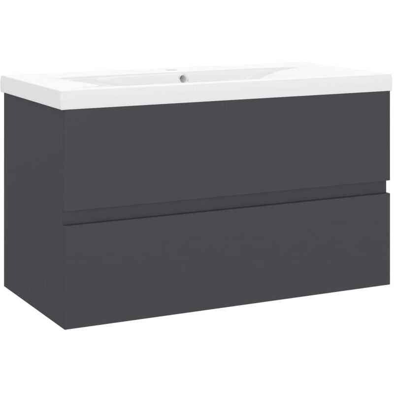 

Mueble con lavabo aglomerado gris - Gris - Vidaxl