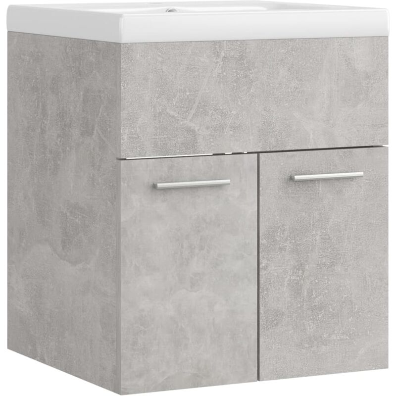 

Mueble con lavabo aglomerado gris hormigón - Gris - Vidaxl