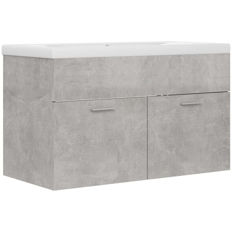 

Mueble con lavabo aglomerado gris hormigón - Gris - Vidaxl