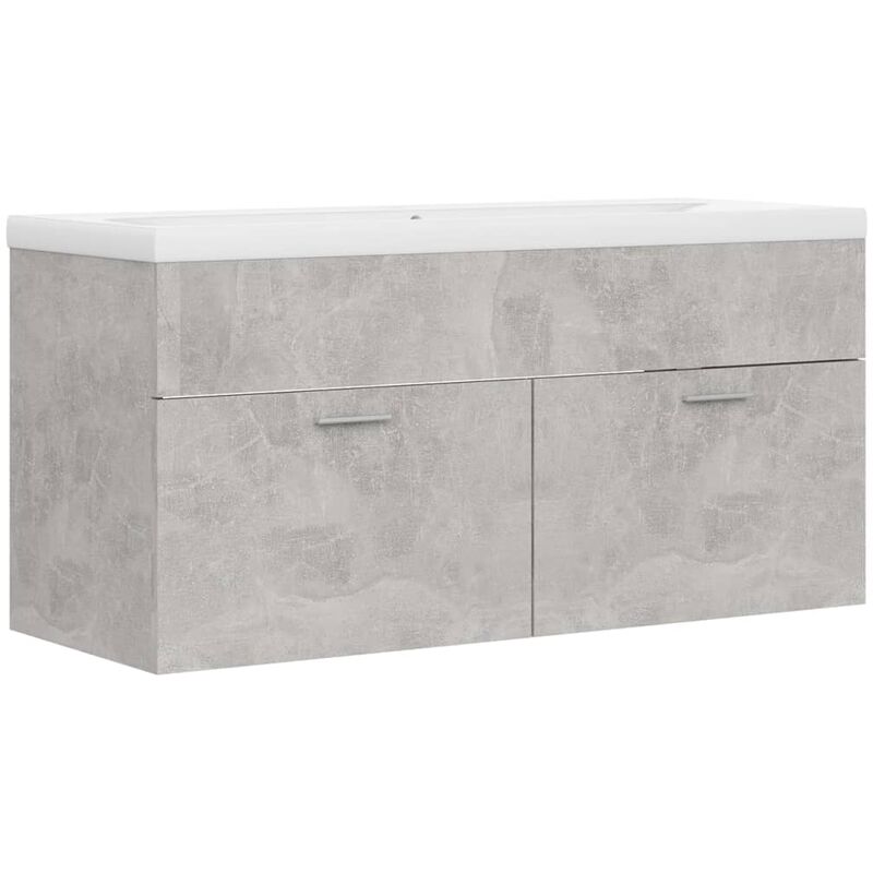 

Mueble con lavabo aglomerado gris hormigón - Gris - Vidaxl
